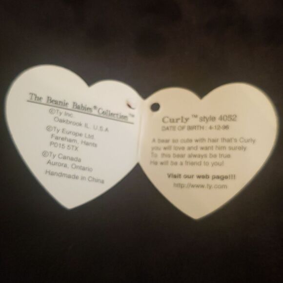 Vintage 1993 Ty Beanie Baby CURLY the Bear - Picture 7 of 7
